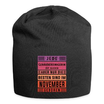 Reinigungs Geburtstag November geboren - Jersey-Beanie - Schwarz - Vorne