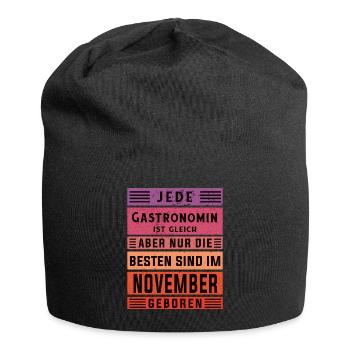 Restaurant Wirt Geburtstag November geboren - Jersey-Beanie - Schwarz - Vorne
