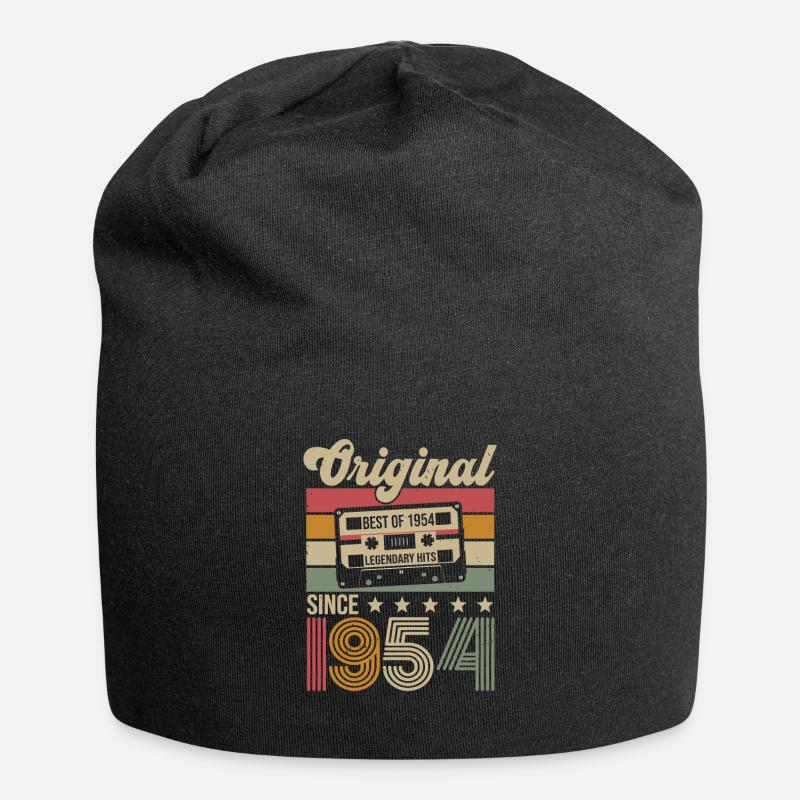 Vintage Geburtstag Original Geschenkidee 1954 - Jersey-Beanie - Schwarz