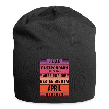 Restaurant Wirt Geburtstag April geboren - Jersey-Beanie - Schwarz - Vorne