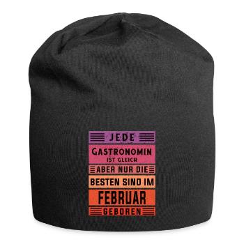 Restaurant Wirt Geburtstag Februar geboren - Jersey-Beanie - Schwarz - Vorne