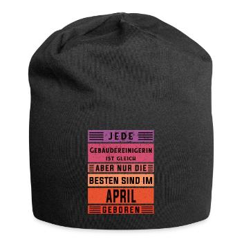 Reinigungs Geburtstag April geboren - Jersey-Beanie - Schwarz - Vorne