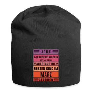 Reinigungs Geburtstag März geboren - Jersey-Beanie - Schwarz - Vorne