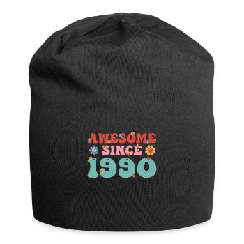 Genial seit 1990 Groovy Birthday - Jersey-Beanie - Schwarz - Vorne