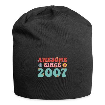 Brilliant since 2007 Groovy Birthday - Jersey Beanie - black - Front