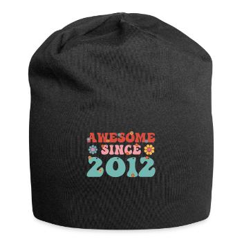 Fantastic since 2012 Groovy Birthday - Jersey Beanie - black - Front