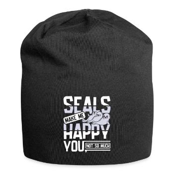 Seals make me happy you not so much - Jersey Beanie - black - Front
