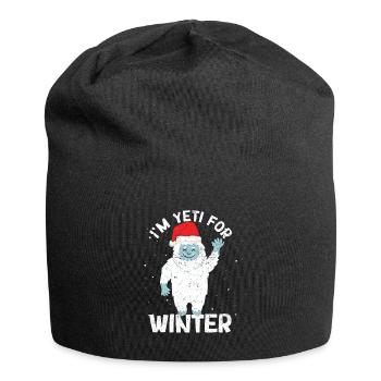 Je suis Yeti pour la neige blanche de Noël d’hiver - Bonnet en jersey - noir - Devant