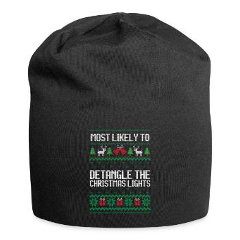 Lumières de Noël chemise de Noël laide - Bonnet en jersey - noir - Devant