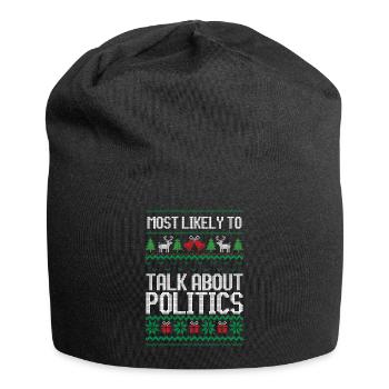 Most likely to talk about politics ugly christmas - Jersey-Beanie - Schwarz - Vorne