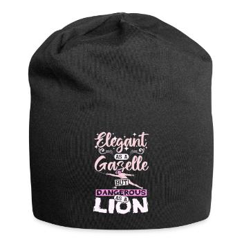 Elegant as a gazelle dangerous as a lion fencing - Jersey Beanie - black - Front