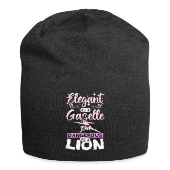 Elegant as a gazelle dangerous as a lion fencing - Jersey Beanie - charcoal grey - Front