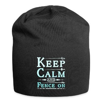 Keep calm and fence on - Jersey Beanie - black - Front
