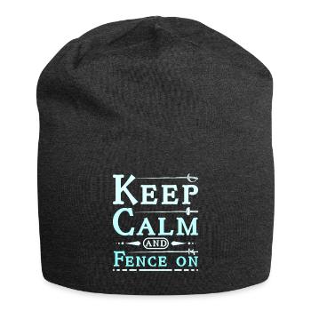 Keep calm and fence on - Jersey Beanie - charcoal grey - Front