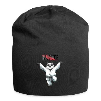 Karate Panda Crane Kick - Karate Kampf Kampfkunst - Jersey-Beanie - Schwarz - Vorne