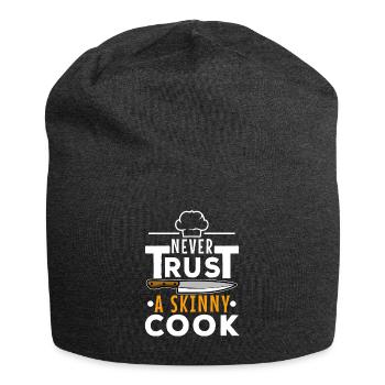 Never trust a skinny cook - Jersey Beanie - charcoal grey - Front