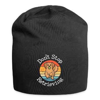 N’arrêtez pas de récupérer un drôle de jeu de mots Golden Retriever - Bonnet en jersey - noir - Devant