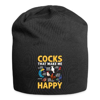 Erwachsene männliche Vögel Sammlung Hahn Lustige - Jersey-Beanie - Schwarz - Vorne