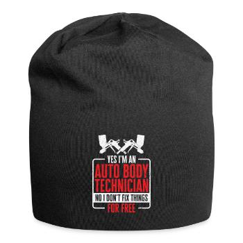 Auto Body Technician Vehicle Repair Car - Jersey Beanie - black - Front