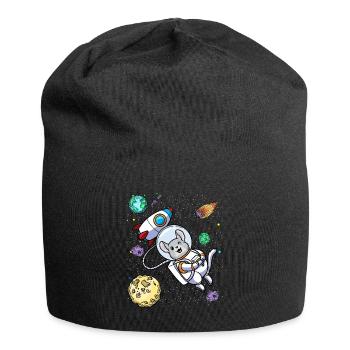 Chinchilla In Space Planet Rodent Animal - Jersey Beanie - black - Front