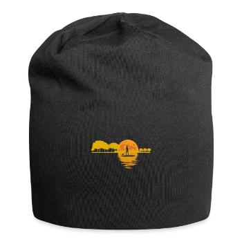 Moon Guitar Lake Coucher de soleil Stand Up Paddle - Bonnet en jersey - noir - Devant