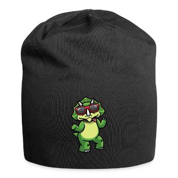 Sturer Triceratops Dinosaurier Dino Jungen - Jersey-Beanie - Schwarz - Vorne
