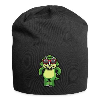 Tricératops Les dinosaures dansent avec des lunettes de soleil - Bonnet en jersey - noir - Devant