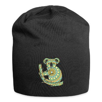 Mandala Koala Geometrisches Muster Kunst - Jersey-Beanie - Schwarz - Vorne