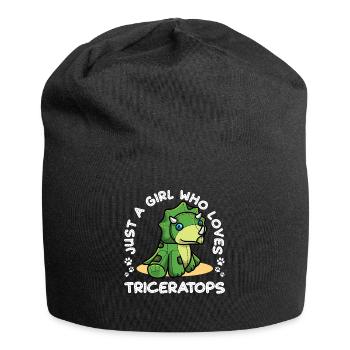 Triceratops Dinosaurier Mädchen - Jersey-Beanie - Schwarz - Vorne