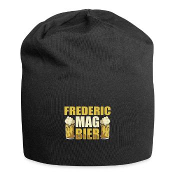 Frederic mag Bier Name Geburtstag - Jersey-Beanie - Schwarz - Vorne