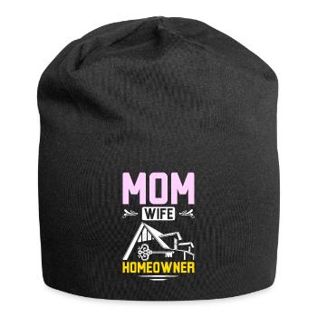 Mom wife homeowner - Jersey Beanie - black - Front