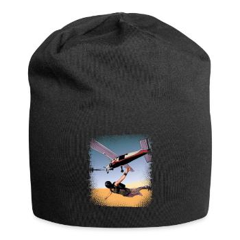 Skydiving Parachutists Parachute - Jersey Beanie - black - Front