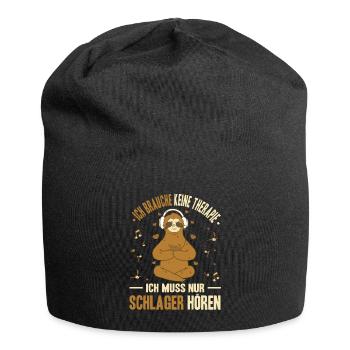 Ich Brauche Keine Therapie Ich Muss Nur Schlager - Jersey-Beanie - Schwarz - Vorne
