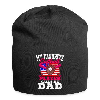 Le joueur de softball préféré m’appelle Papa Baseball - Bonnet en jersey - noir - Devant