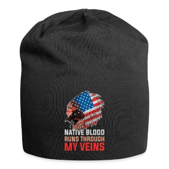 Native Blood Native American Gift - Jersey Beanie - black - Front