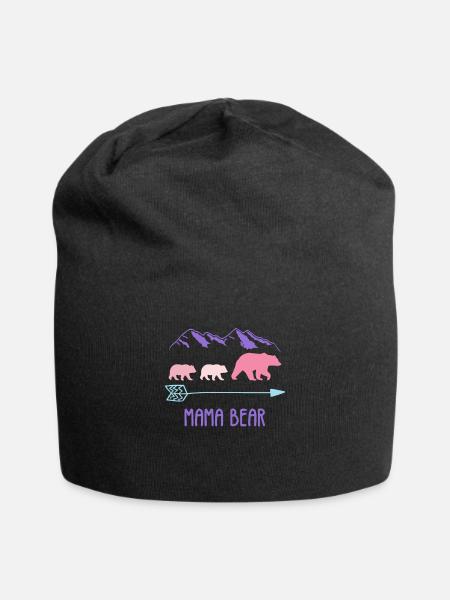 Mama Bear Familie Kinder Tochter Sohn Mama - Jersey-Beanie - Schwarz