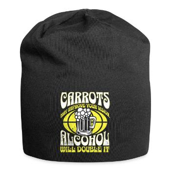 Carrots may improve Vision Alcohol will double it - Jersey Beanie - black - Front