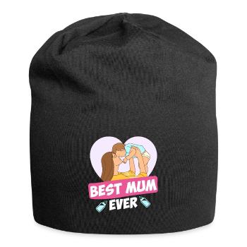 Best Mum Ever Best Mom in the World Mother Child - Jersey Beanie - black - Front