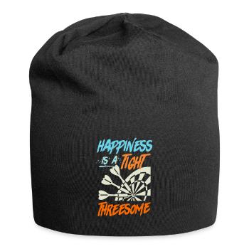 Happiness is a tight Thressome Dart Saying - Jersey Beanie - black - Front