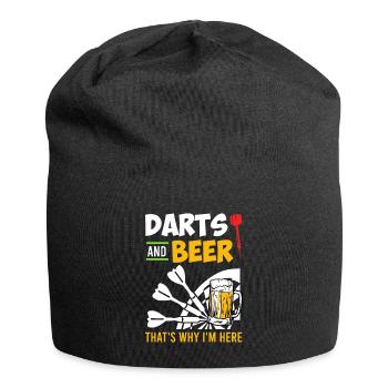 Darts an Beer thats why I am here - Jersey Beanie - black - Front