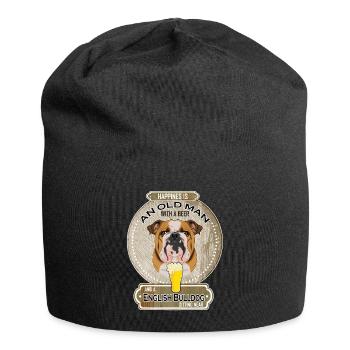 Deutsch Bulldog Papa Amateur de bière - Bonnet en jersey - noir - Devant