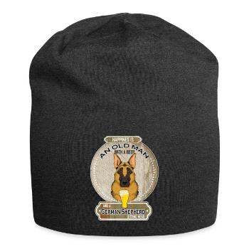 German Shepherd Dad Beer Lover - Jersey-Beanie - Anthrazit - Vorne