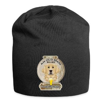 Golden Retriever Dad Beer Lover - Jersey-Beanie - Schwarz - Vorne