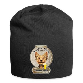 Yorkshire Terrier Dad Beer Lover - Jersey-Beanie - Schwarz - Vorne