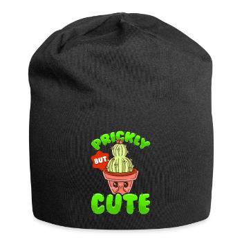 Piquant mais doux Kawaii Drôle de cactus - Bonnet en jersey - noir - Devant