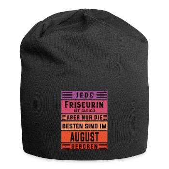 Haarstylist Geburtstag August geboren Friseurin - Jersey-Beanie - Schwarz - Vorne