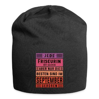 Haarstylist Geburtstag September geboren Friseurin - Jersey-Beanie - Schwarz - Vorne
