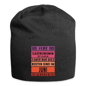 Restaurant Wirt Geburtstag Juni geboren - Jersey-Beanie - Schwarz - Vorne