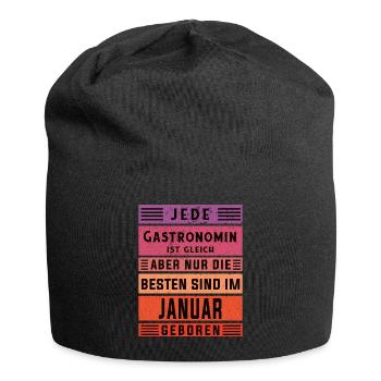 Restaurant Wirt Geburtstag Januar geboren - Jersey-Beanie - Schwarz - Vorne