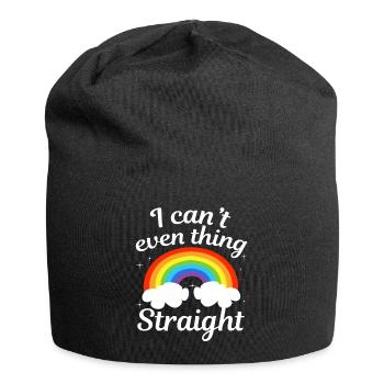 Ich Kann Nicht Einmal Denken - Jersey-Beanie - Schwarz - Vorne